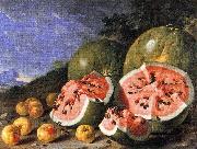 Luis Melendez Still Life with Watermelons and Apples, Museo del Prado, Madrid. Sweden oil painting artist